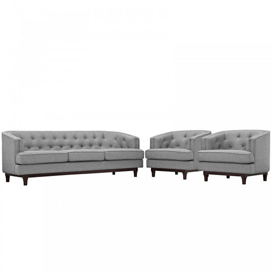 Coast Living Room Set Set of 3, Light Gray