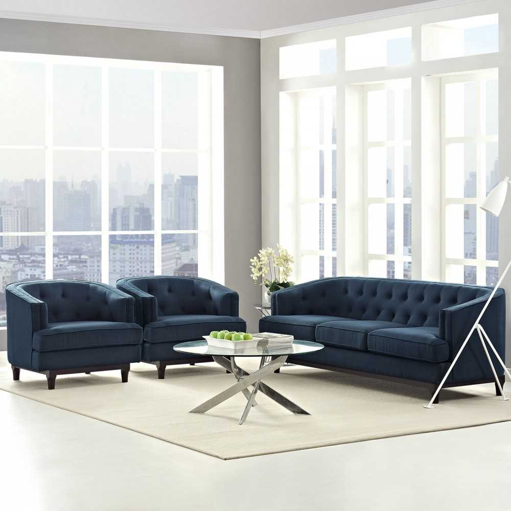 Coast Living Room Set Set of 3, Azure