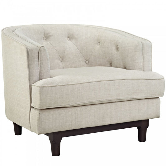 Coast Upholstered Fabric Armchair, Beige