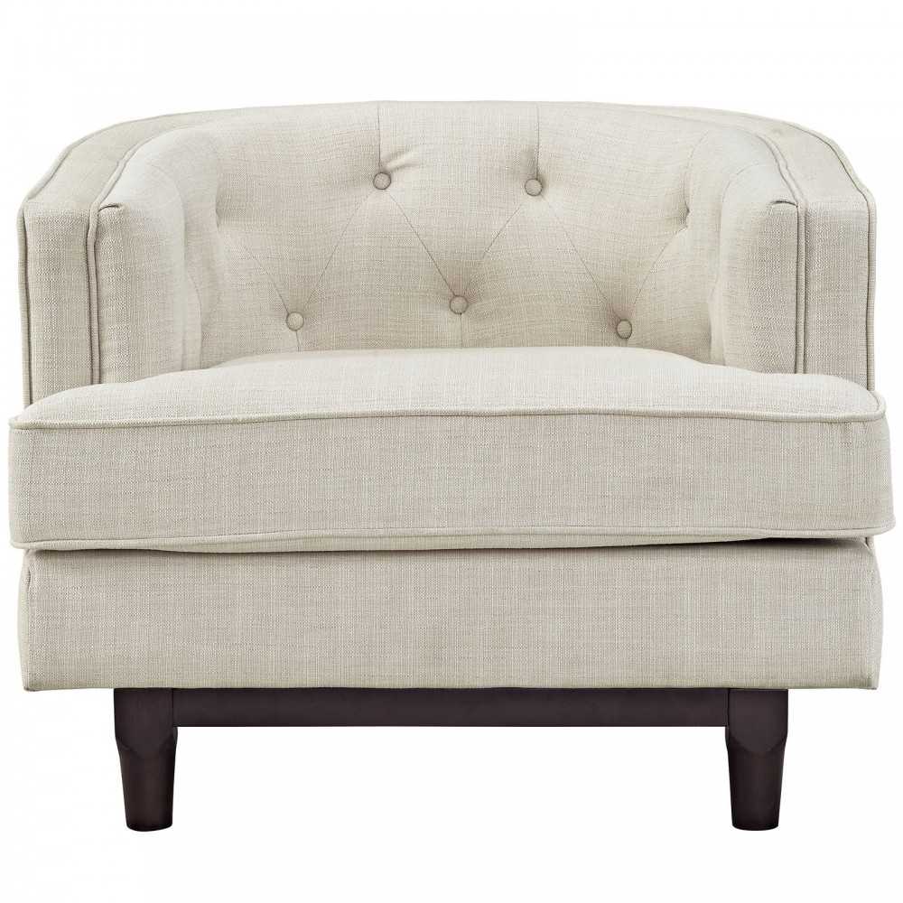 Coast Upholstered Fabric Armchair, Beige