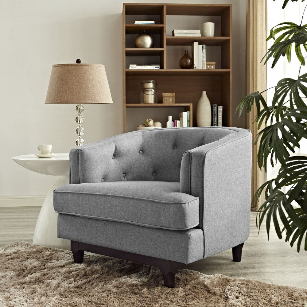 Coast Upholstered Fabric Armchair, Light Gray