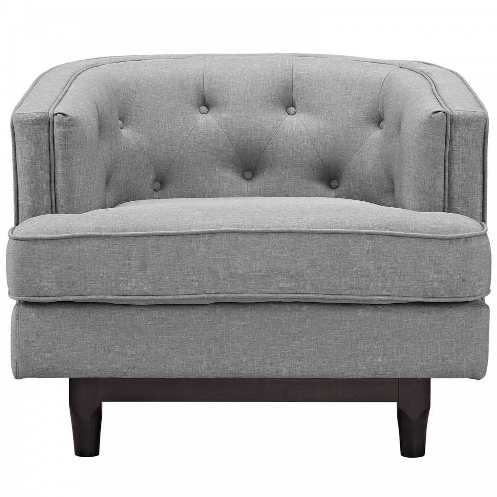 Coast Upholstered Fabric Armchair, Light Gray