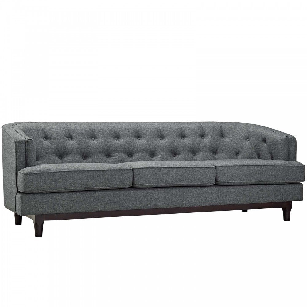 Coast Upholstered Fabric Sofa, Gray