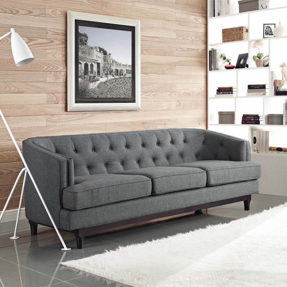 Coast Upholstered Fabric Sofa, Gray