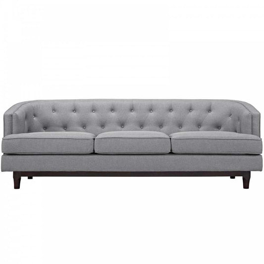 Coast Upholstered Fabric Sofa, Light Gray