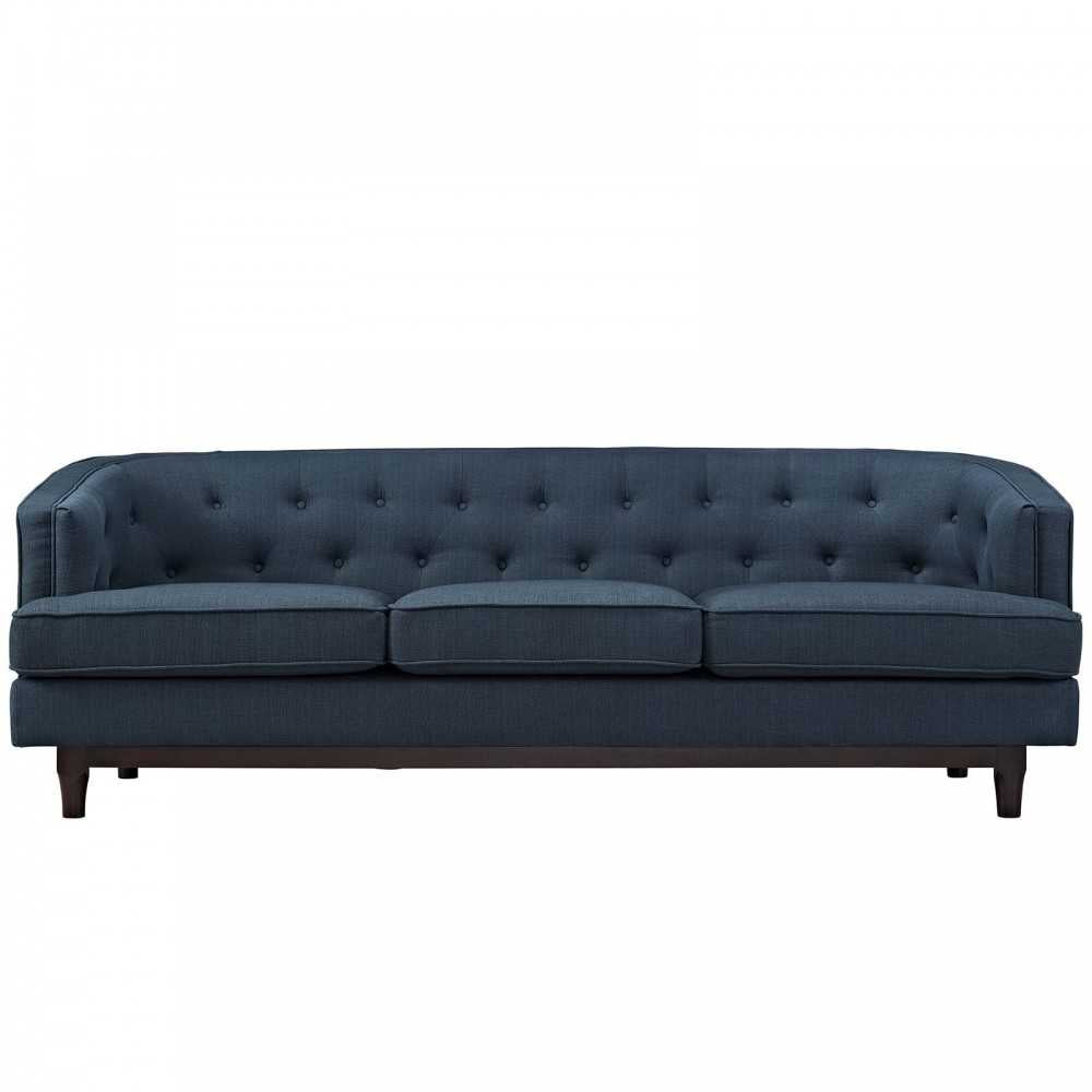Coast Upholstered Fabric Sofa, Azure