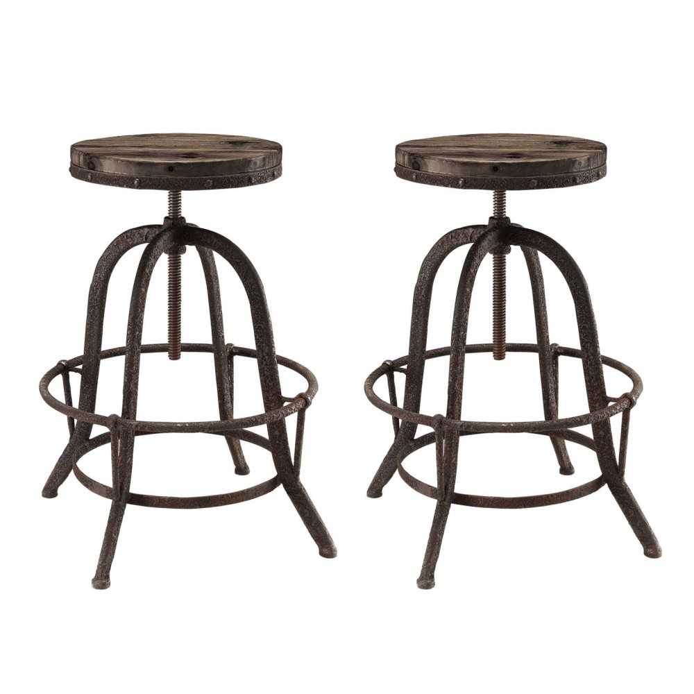 Collect Bar Stool Set of 2, Brown