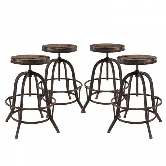 Collect Bar Stool Set of 4, Brown