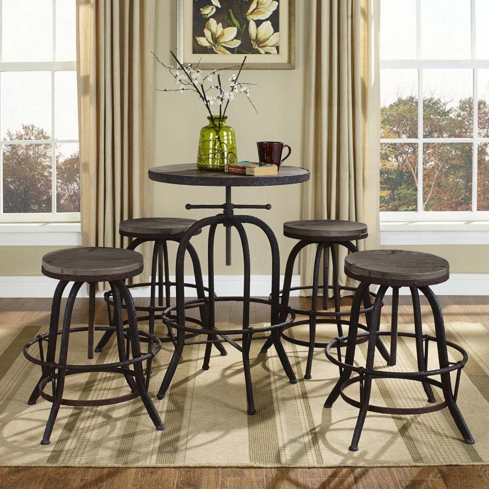 Collect Bar Stool Set of 4, Brown