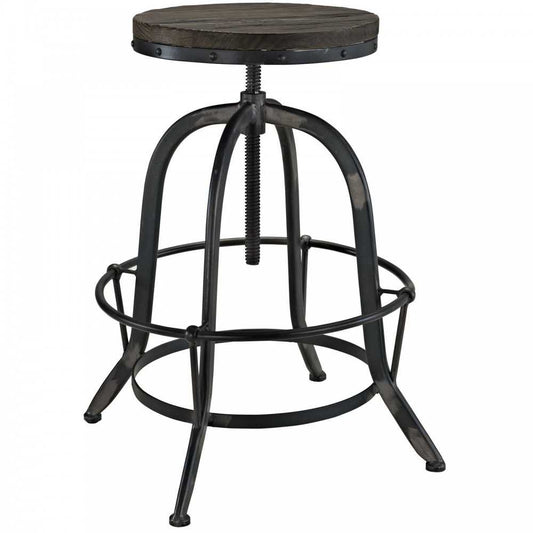 Collect Wood Top Bar Stool, Black