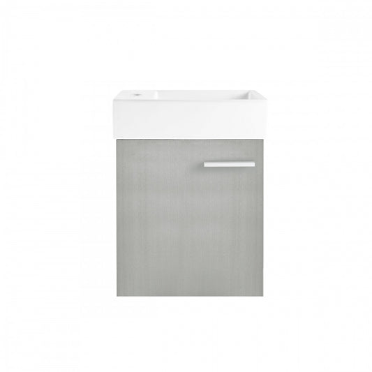 Colmer 18 Single, Brushed Grey, One Cabinet, Bathroom Vanity