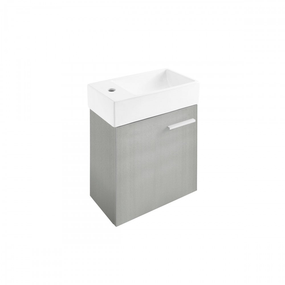 Colmer 18 Single, Brushed Grey, One Cabinet, Bathroom Vanity