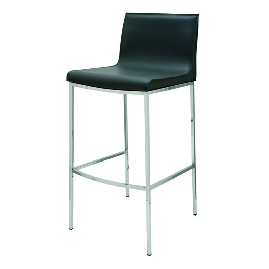 Colter Black Leather Bar Stool