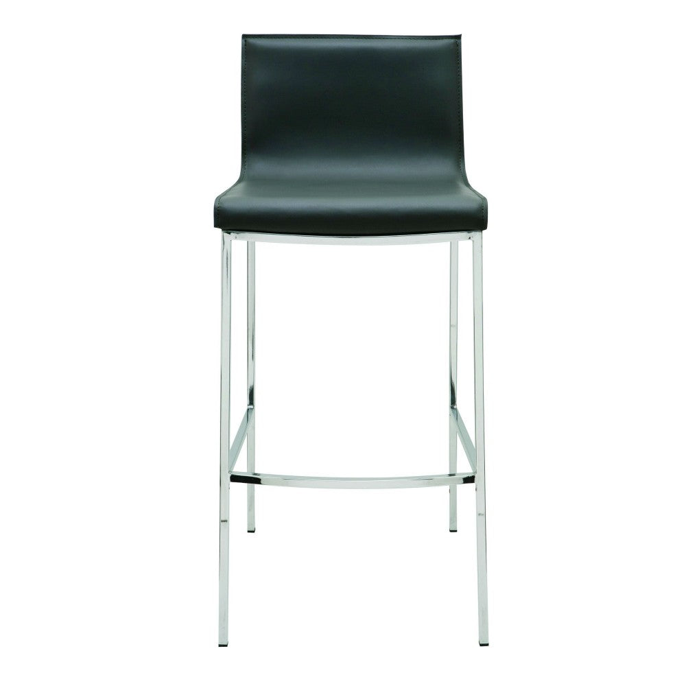 Colter Black Leather Bar Stool