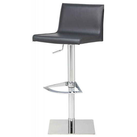 Colter Dark Gray Leather Adjustable Stool