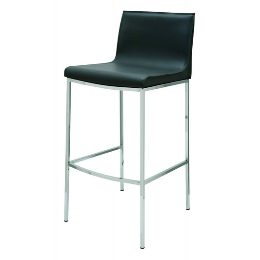 Colter Dark Gray Leather Bar Stool