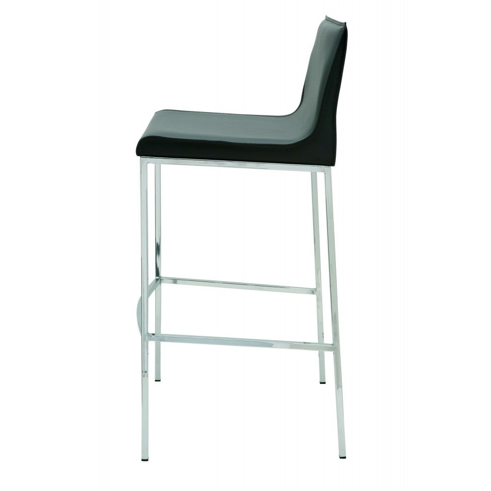 Colter Dark Gray Leather Bar Stool