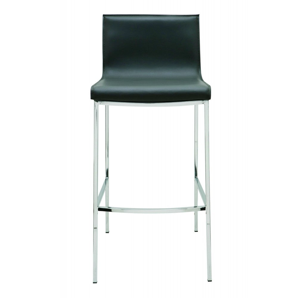 Colter Dark Gray Leather Bar Stool