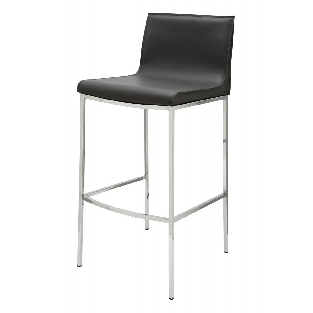 Colter Dark Gray Leather Counter Stool