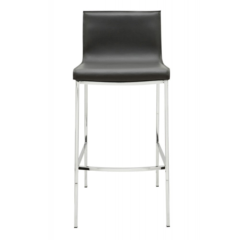 Colter Dark Gray Leather Counter Stool