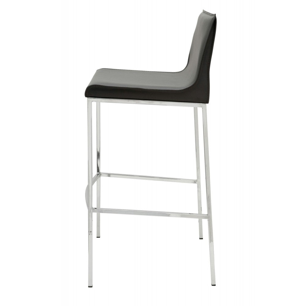 Colter Dark Gray Leather Counter Stool