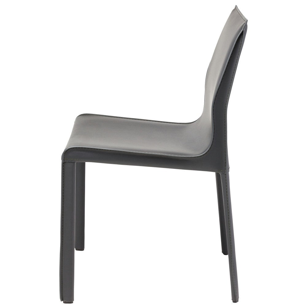 Colter Dark Gray Leather Dining Chair, HGAR263