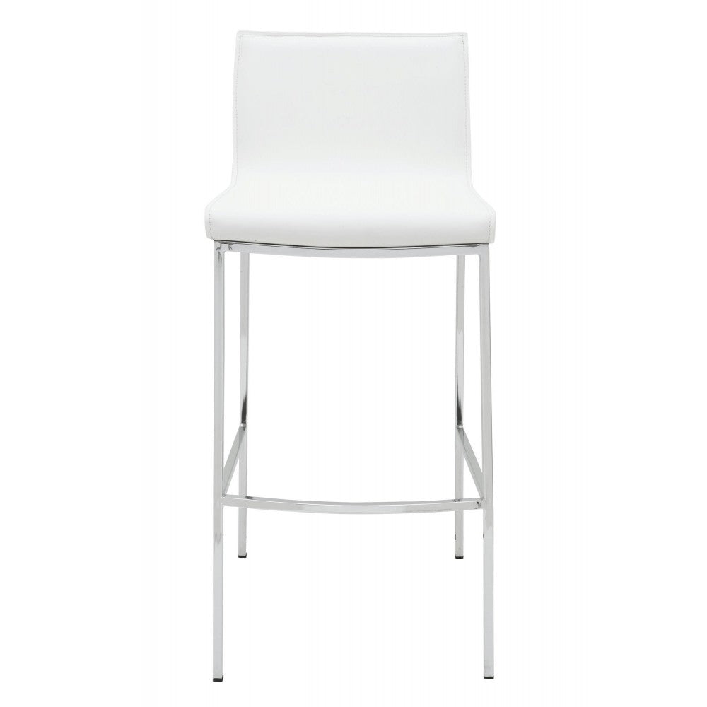 Colter White Leather Counter Stool