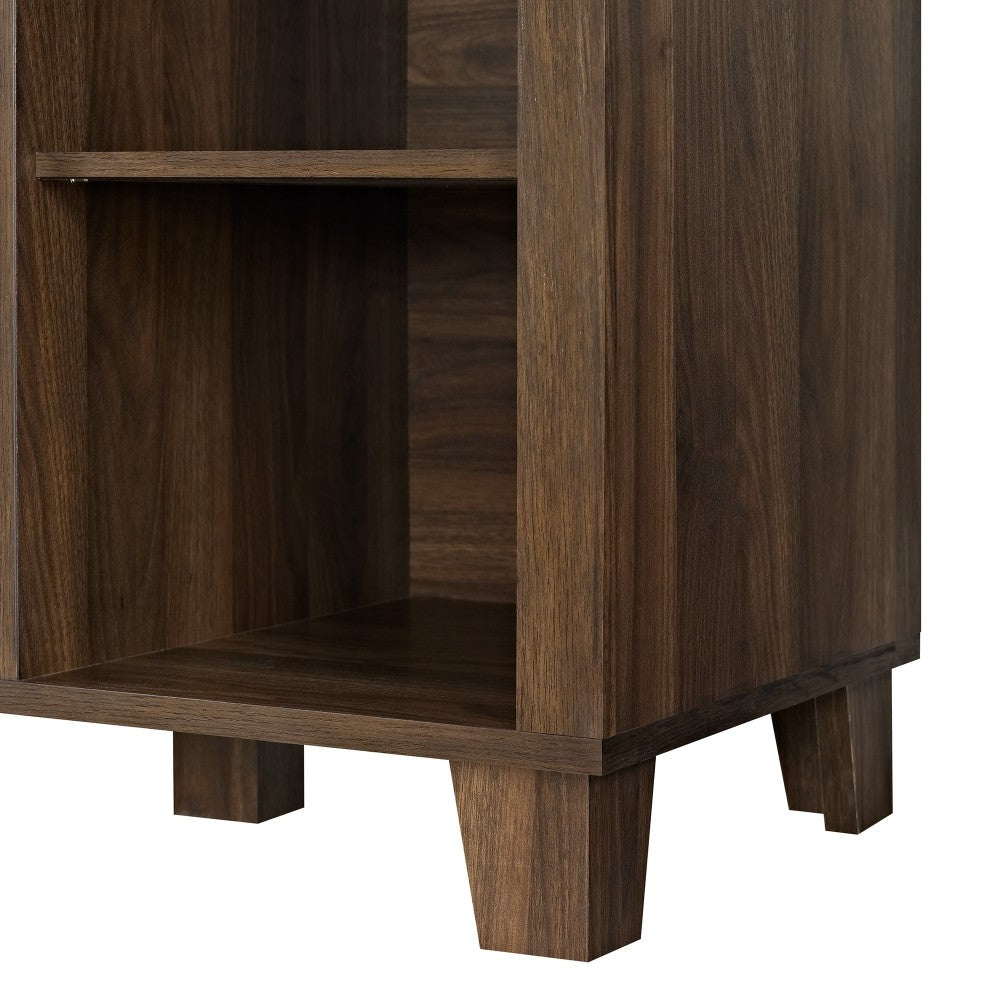 Columbus 58" TV Stand with Middle Doors - Dark Walnut