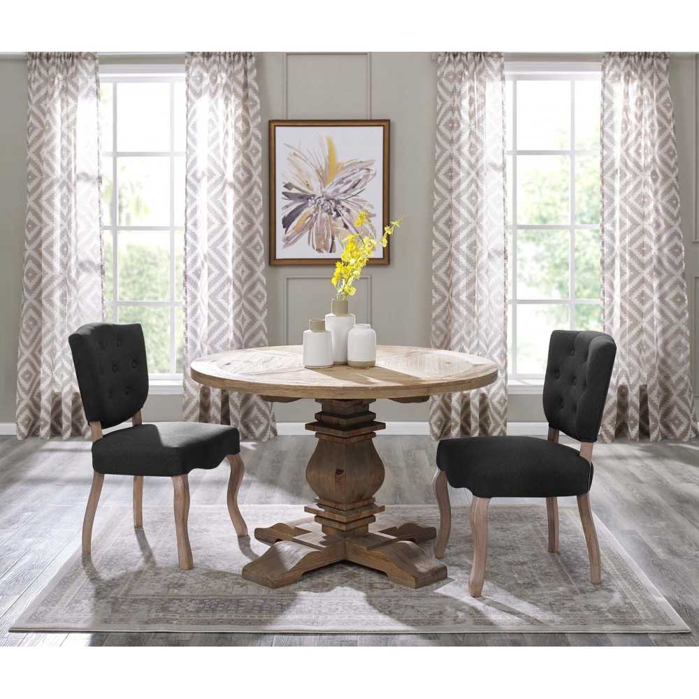 Column 47" Round Pine Wood Dining Table