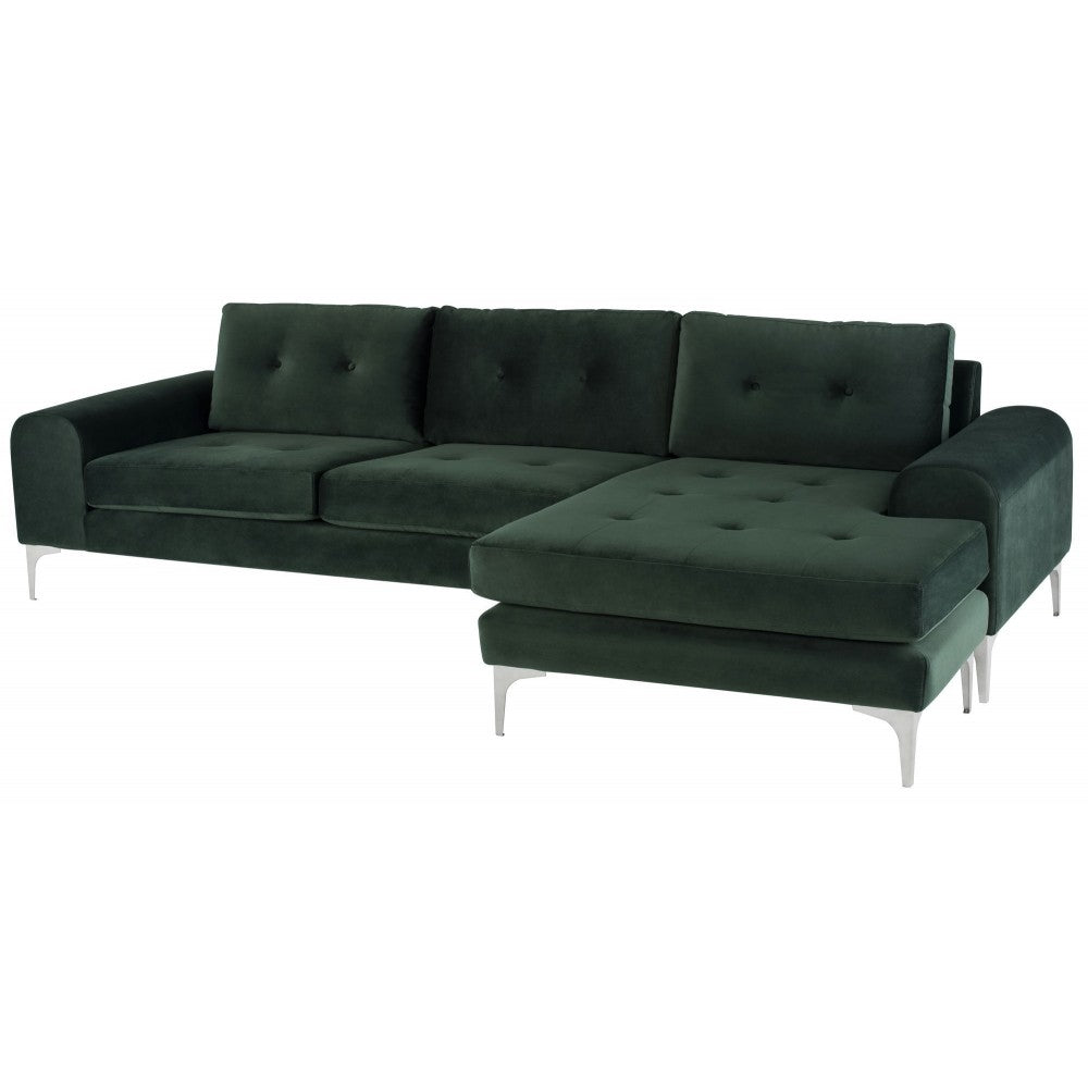 Colyn Emerald Green Fabric Sectional Sofa, HGSC275