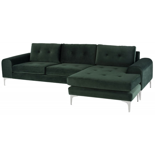 Colyn Emerald Green Fabric Sectional Sofa, HGSC275