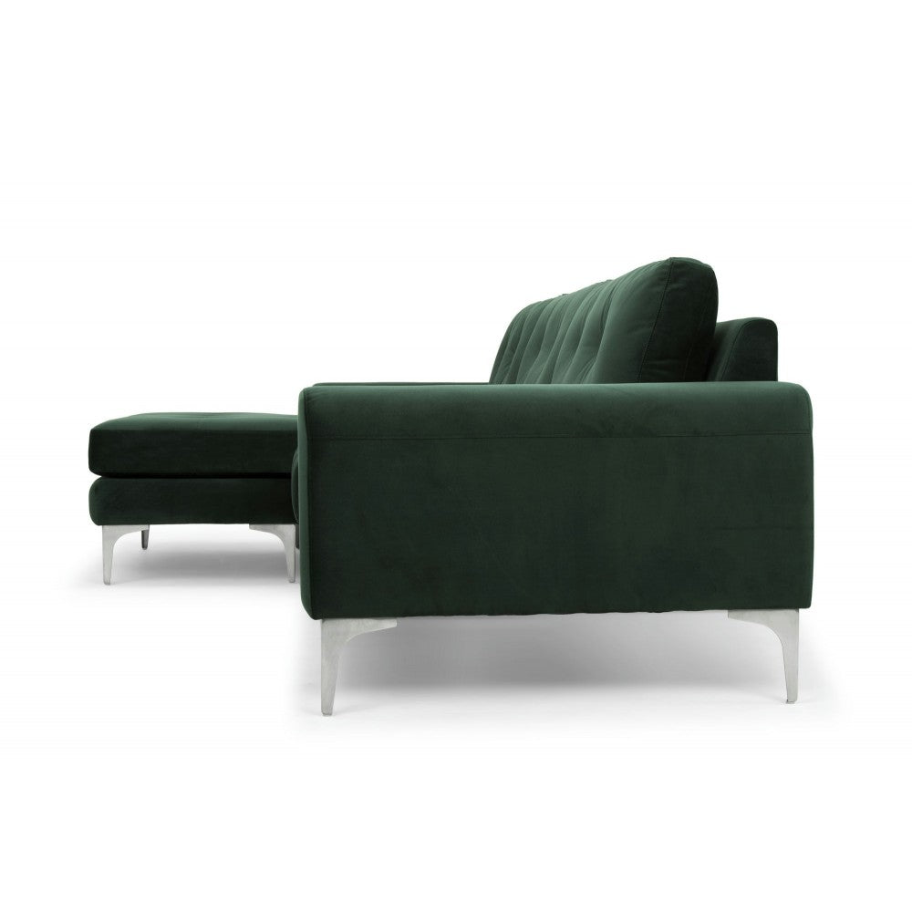 Colyn Emerald Green Fabric Sectional Sofa, HGSC275