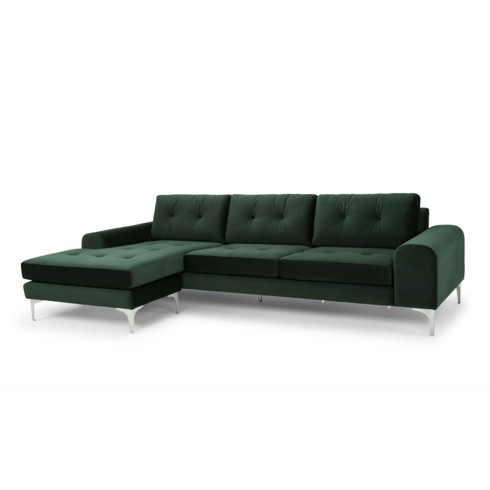 Colyn Emerald Green Fabric Sectional Sofa, HGSC275