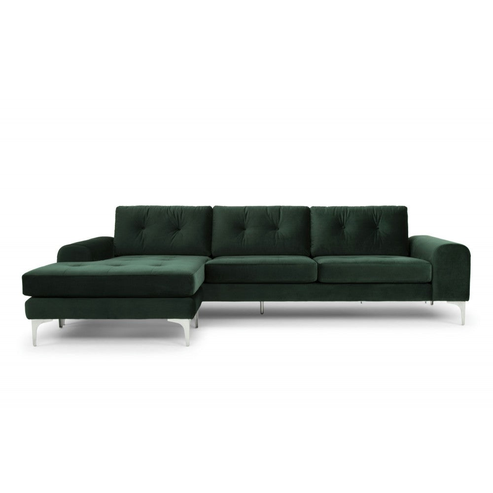 Colyn Emerald Green Fabric Sectional Sofa, HGSC275