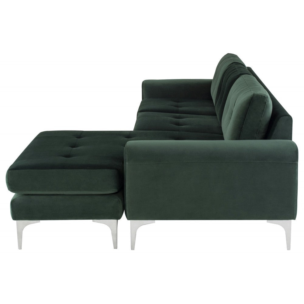 Colyn Emerald Green Fabric Sectional Sofa, HGSC275