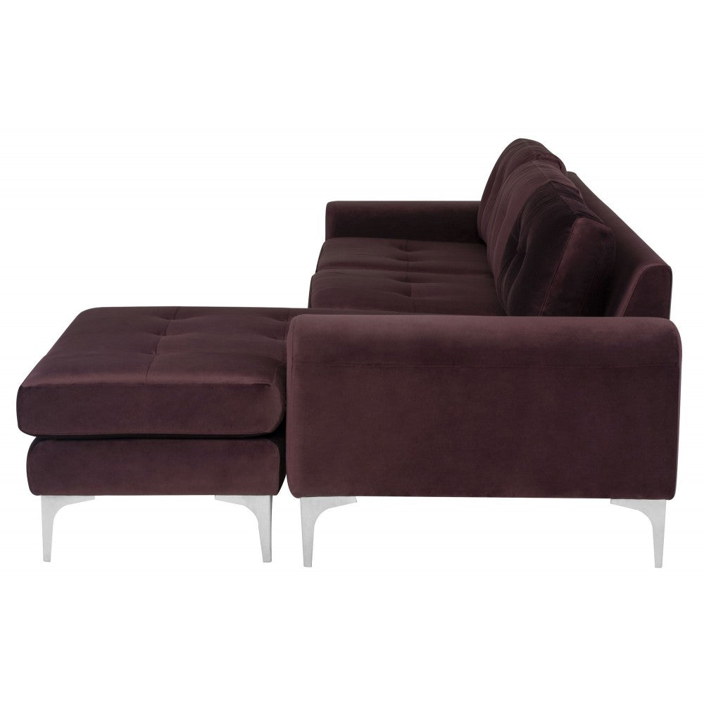 Colyn Mulberry Fabric Sectional Sofa, HGSC672