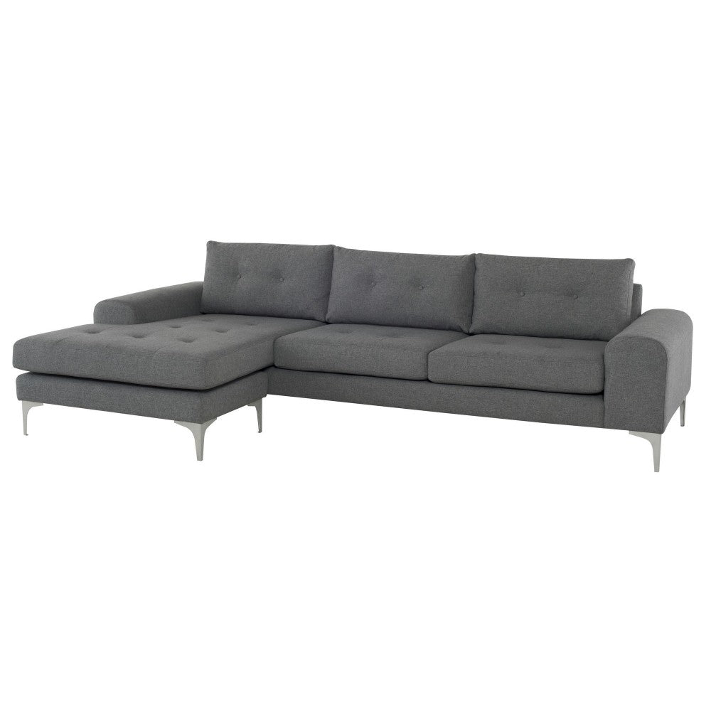 Colyn Shale Gray Fabric Sectional Sofa, HGSC349