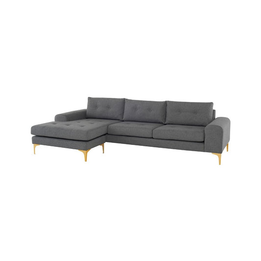 Colyn Shale Gray Fabric Sectional Sofa, HGSC508