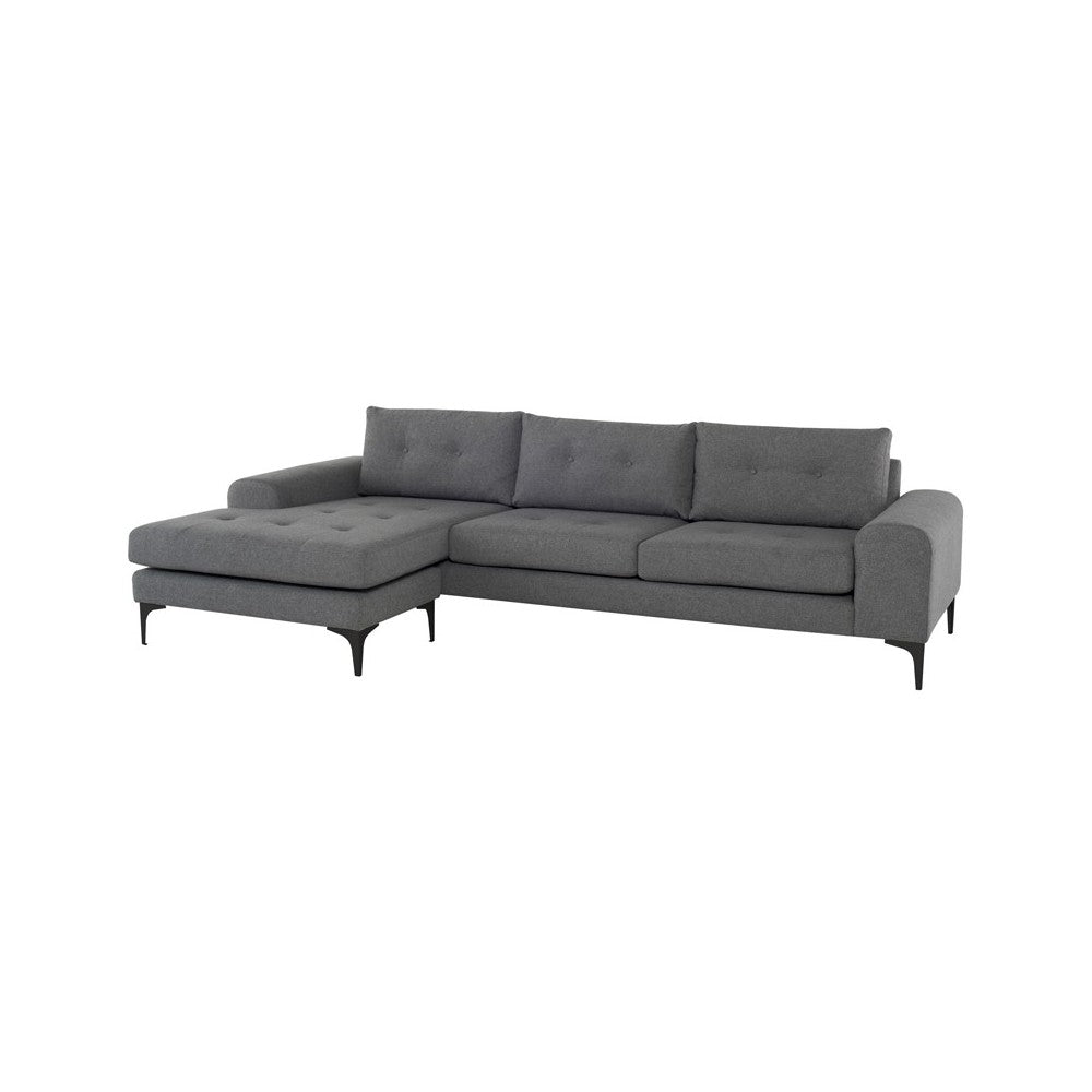 Colyn Shale Gray Fabric Sectional Sofa, HGSC513