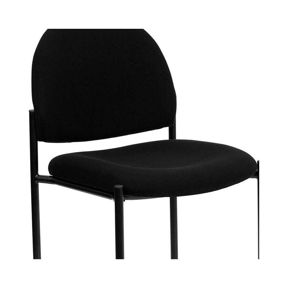 Comfort Black Fabric Stackable Steel Side Reception Chair