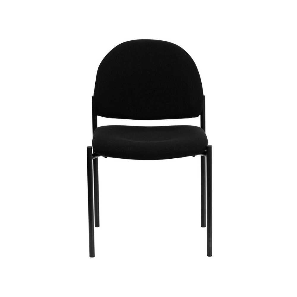 Comfort Black Fabric Stackable Steel Side Reception Chair