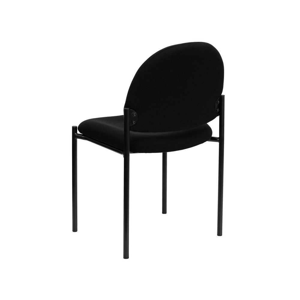 Comfort Black Fabric Stackable Steel Side Reception Chair