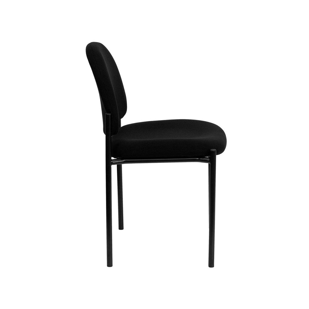 Comfort Black Fabric Stackable Steel Side Reception Chair