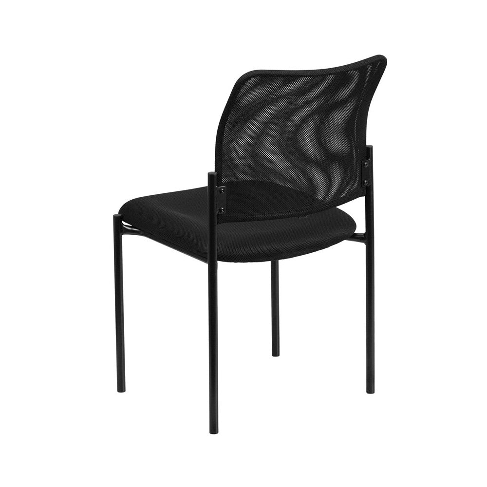 Comfort Black Mesh Stackable Steel Side Chair