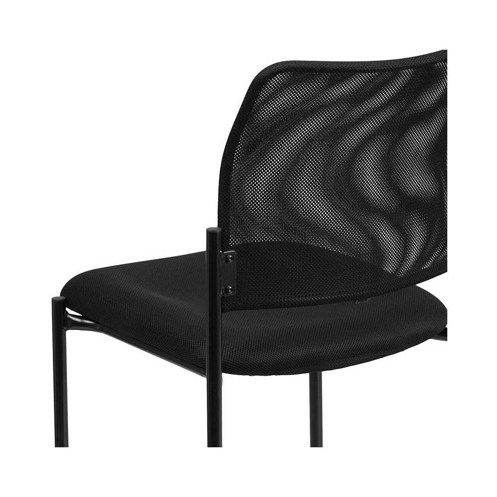 Comfort Black Mesh Stackable Steel Side Chair