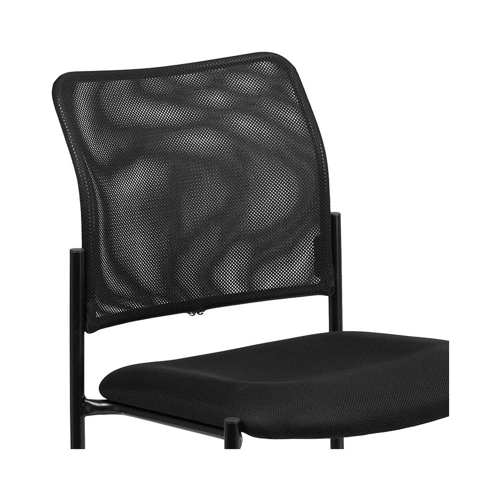 Comfort Black Mesh Stackable Steel Side Chair