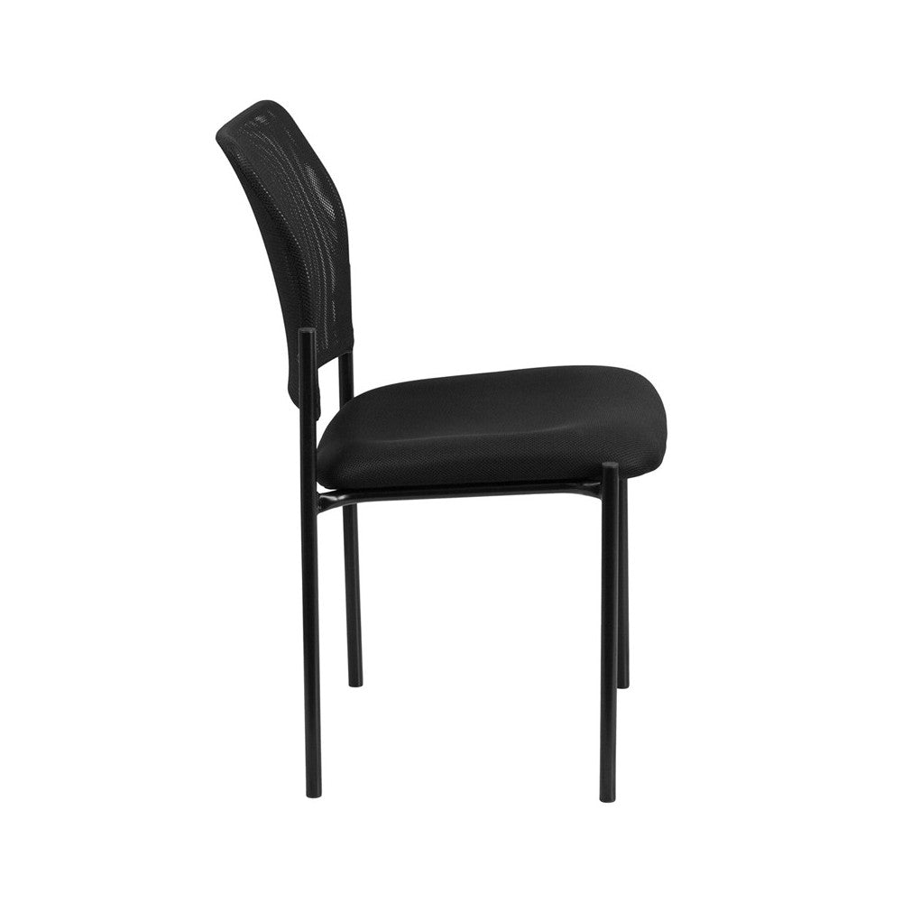 Comfort Black Mesh Stackable Steel Side Chair