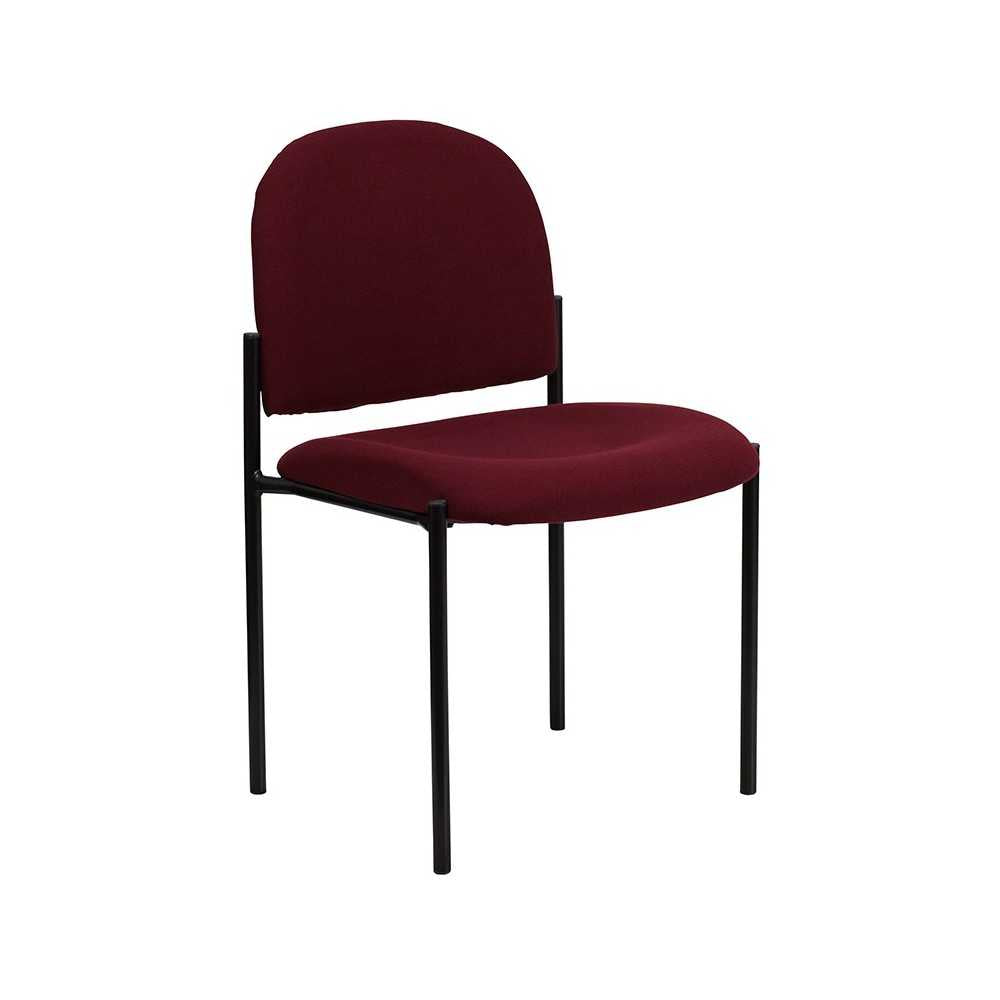 Comfort Burgundy Fabric Stackable Steel Side Reception Chair