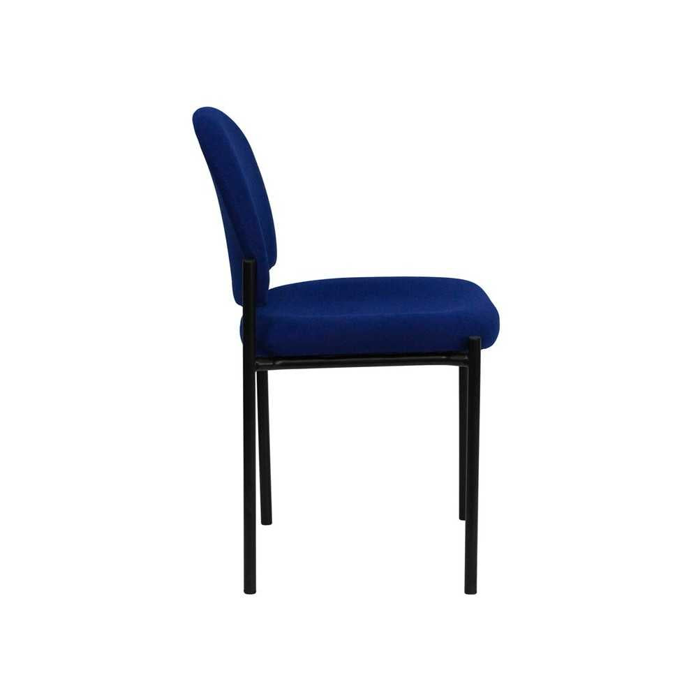 Comfort Navy Fabric Stackable Steel Side Reception Chair
