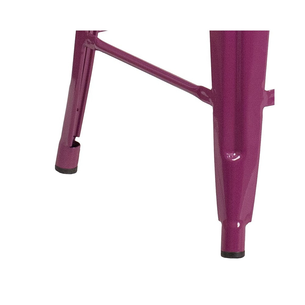 Commercial Grade 24" High Backless Purple Indoor-Outdoor Counter Height Stool